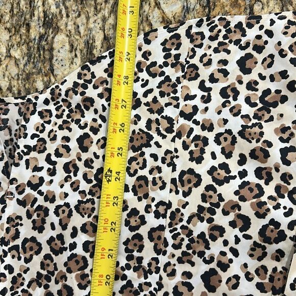 Chico’s No-Iron Leopard Print Cotton Long Sleeve Button Down Shirt Size 12/14 - Picture 11 of 11